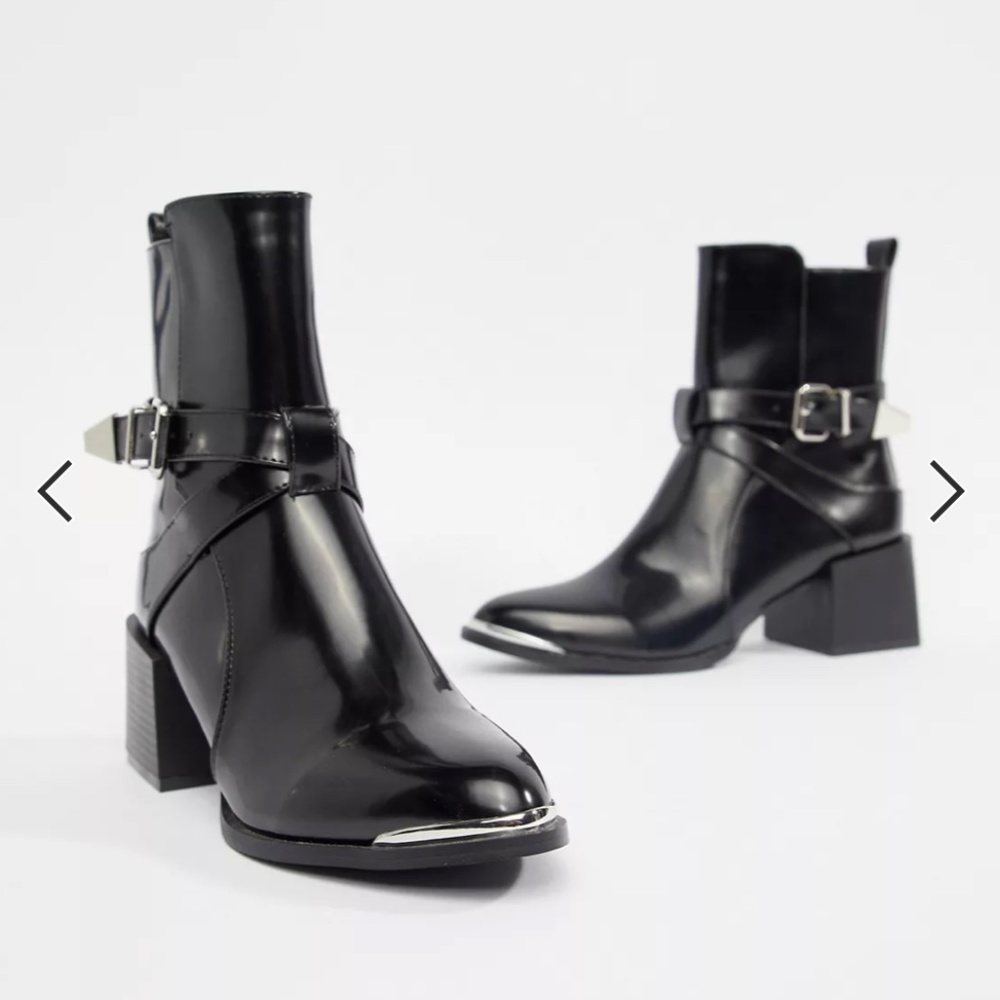 RAID Poppy Black Western Detail Ankle Boots US Size 8